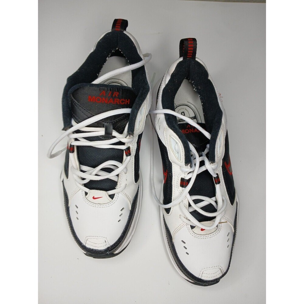 Nike Air Monarch IV Men’s Sneakers White Black Red Athletic Training Shoes